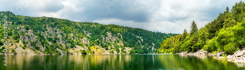 Panorama of Lac Blank, a lake in the Vosges Mountains