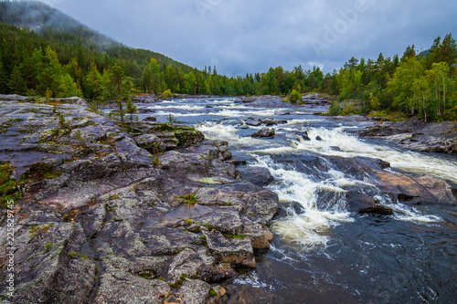 Halingsdalselva, a beautifull wild river in Norway photo