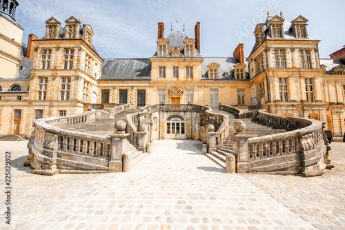 Fontainebleau with famous staircase in France photo