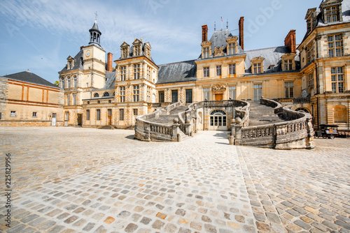 Fontainebleau with famous staircase in France photo