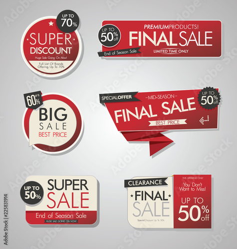 Modern sale banners and labels collection 