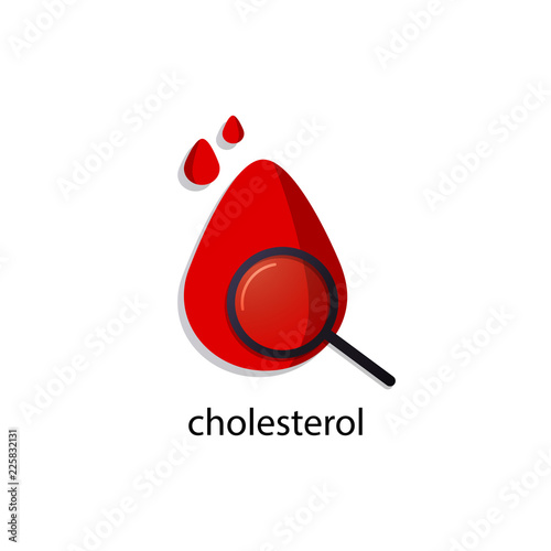 Blood cholesterol icon symbol. heart care cardiology. world heart day concept for banner or poster. isolated vector illustration.