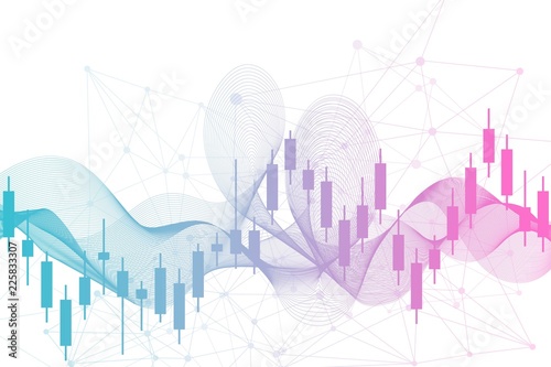 Stock market or forex trading graph. Chart in financial market vector illustration Abstract finance background