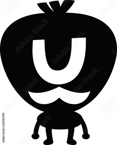 Black Comic cute monster vector