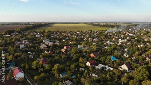 Aerial view of the village in Krasnodar.