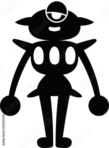 Black Comic cute monster vector