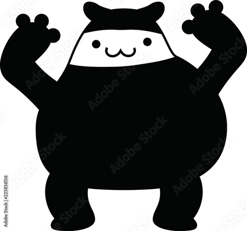Black Comic cute monster vector