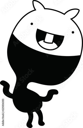 Black Comic cute monster vector