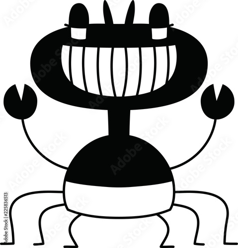 Black Comic cute monster vector