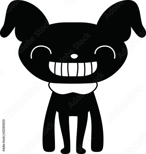 Black Comic cute monster vector