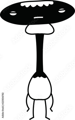 Black Comic cute monster vector