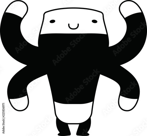 Black Comic cute monster vector