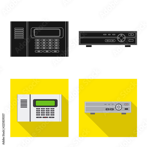 Vector design of office and house logo. Set of office and system stock symbol for web.
