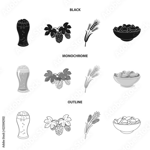 Vector illustration of pub and bar sign. Collection of pub and interior stock vector illustration.