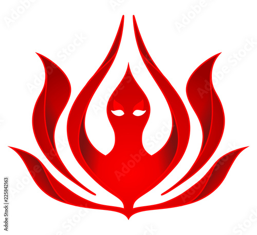 Elegant - vector logo template concept illustration. Abstract flame fire creative sign. Red flower symbol. Colored design element.