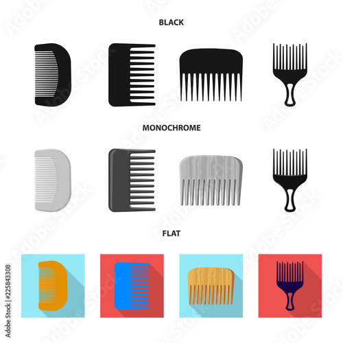 Vector design of brush and hair logo. Collection of brush and hairbrush stock vector illustration.