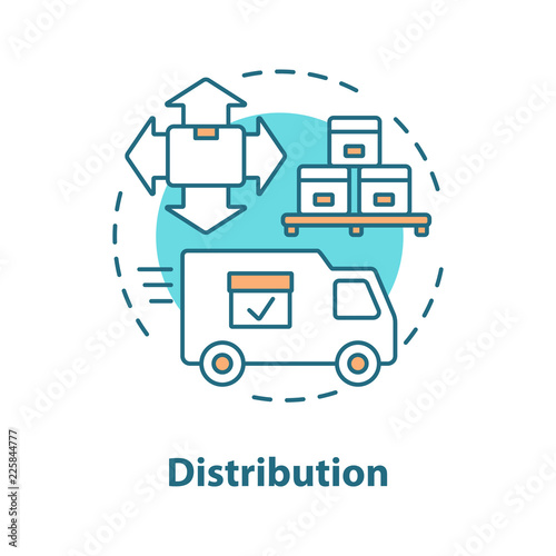 Logistics and distribution concept icon