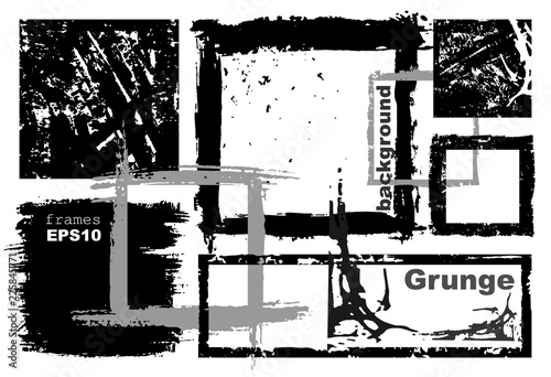 Set of grunge square frames...