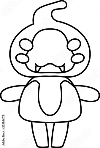 White Comic cute monster vector
