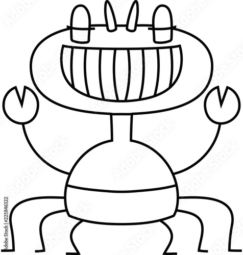White Comic cute monster vector