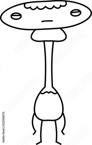 White Comic cute monster vector