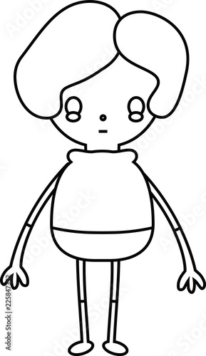 White Comic cute monster vector
