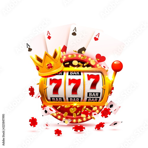 King slots 777 banner casino on the red background. Vector illustration