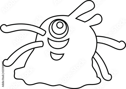White Comic cute monster vector