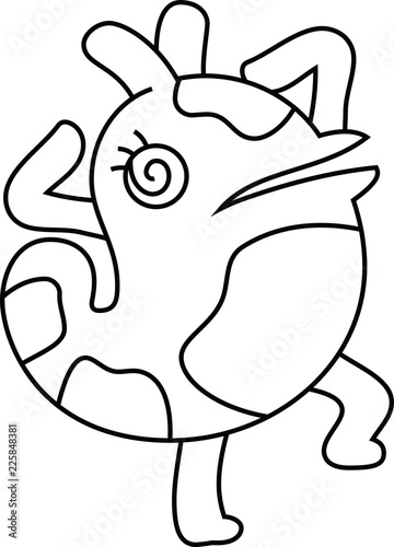 White Comic cute monster vector