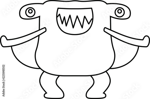 White Comic cute monster vector