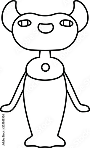 8_White Comic tiny monster vector