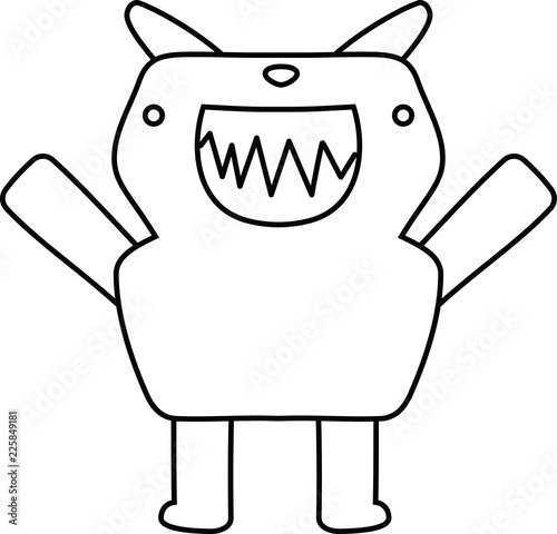 8_White Comic tiny monster vector