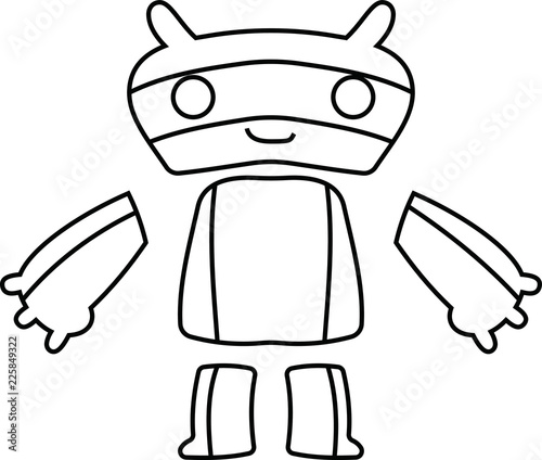 8_White Comic tiny monster vector
