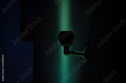 Security camera in the darkness.