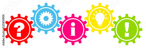 5 Gears Question, Work, Information, Idea & Answer Color