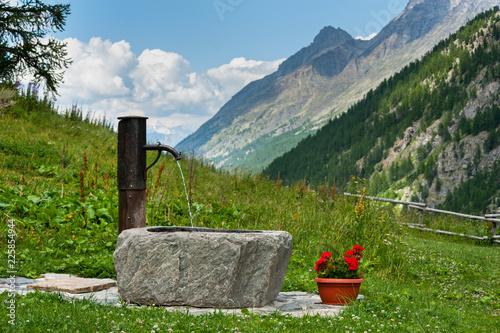 old well at the european alps