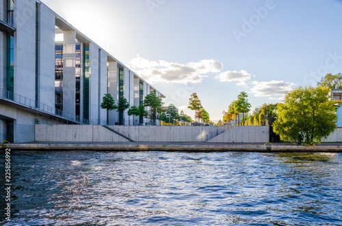 berlin modern architecture with river