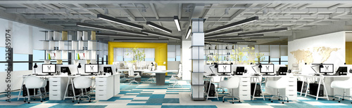 3d render of business working space