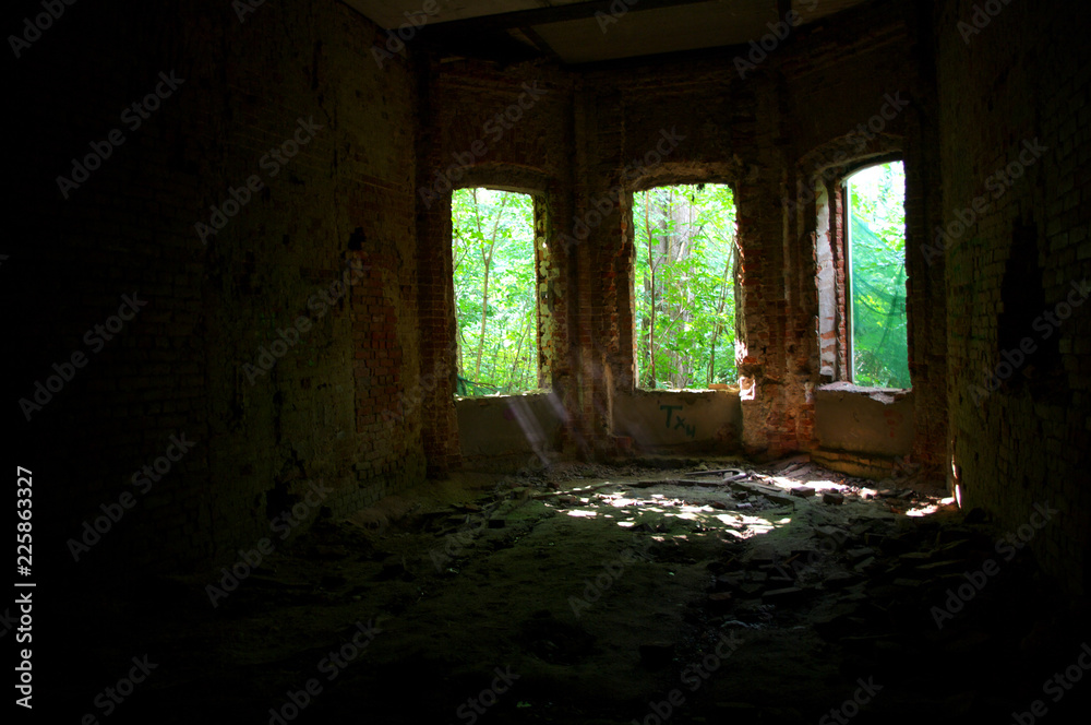 window in an old abandones house window in an old abandones house