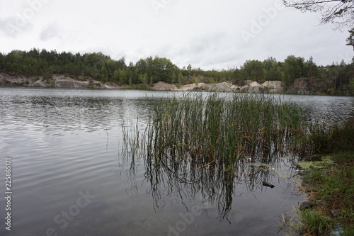 One of the most beautiful canyons in Ukraine: Korostyshevsky quarry, in which granite is still mined. photo