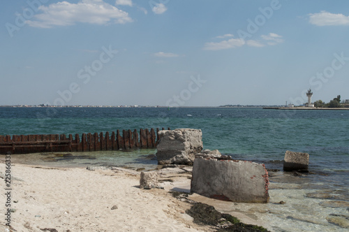 Old dilapidated pier - the sights of the Crimean peninsula