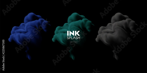 Colorful ink splashes
