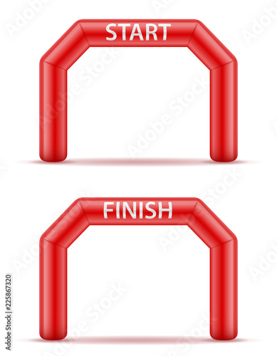 inflatable line start finish for sport vector illustration