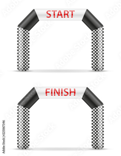 inflatable line start finish for sport vector illustration