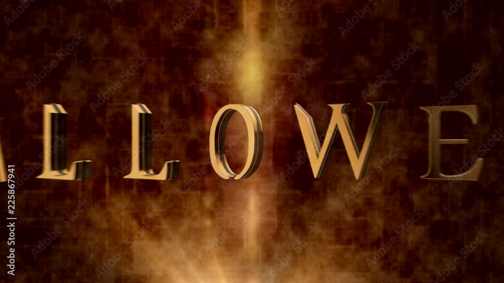 Halloween text word cinematic intro 3D animation