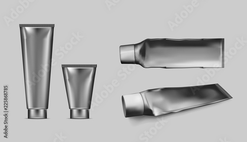 Plastic squeezed tube. Packaging for cosmetics and toothpaste