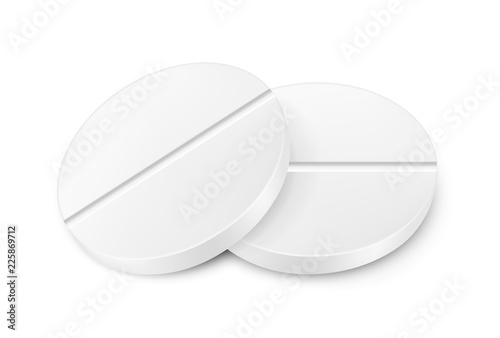 White round tablets.