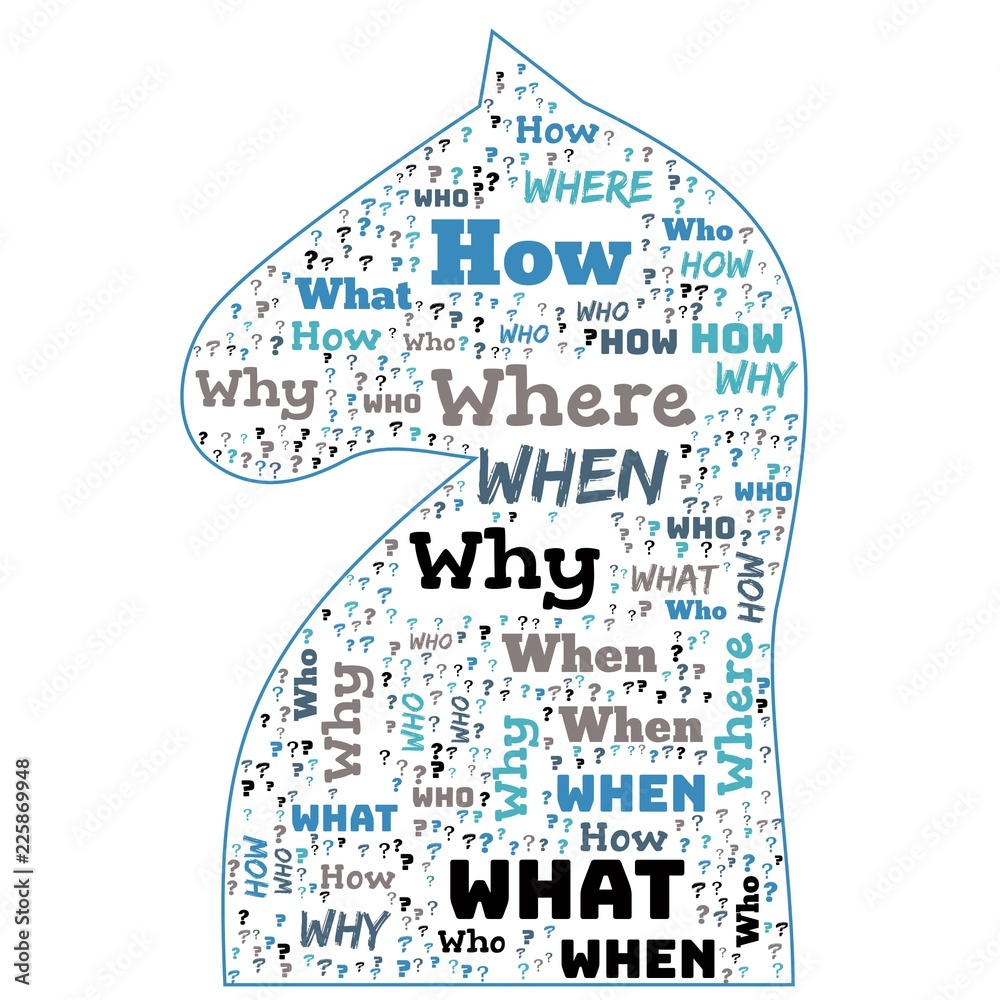 Word Cloud - Who, What, Where, When, Why and How on white background ...