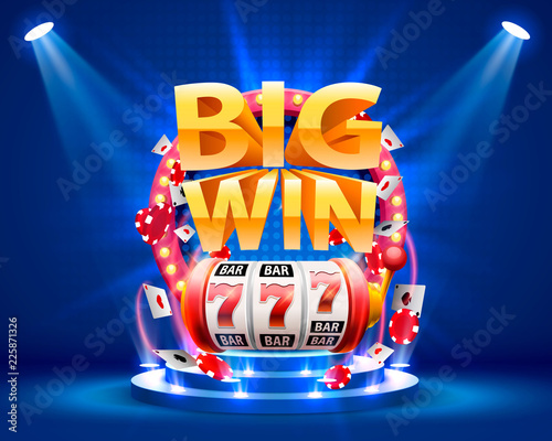 Big win slots 777 banner casino. Vector illustration