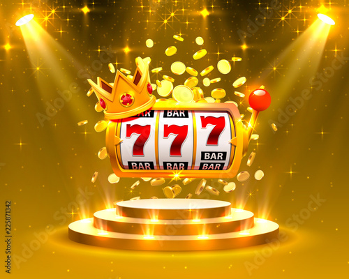 Big win slots 777 banner casino. Vector illustration